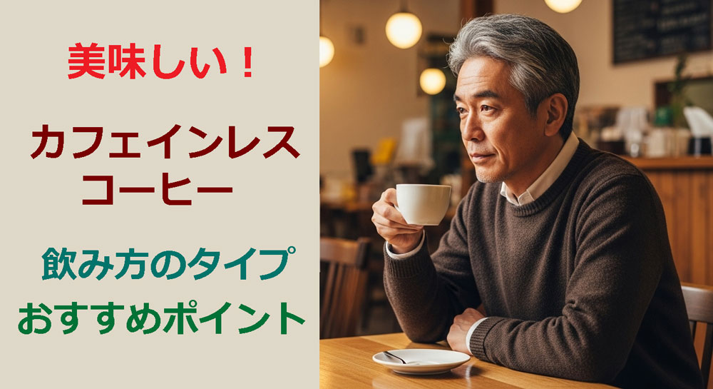 カフェインレスコーヒーの美味しい飲み方のタイプとおすすめポイントを解説